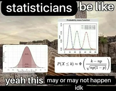 statisticians be like meme with probability graphs