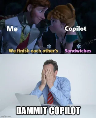 Copilot AI meme with man embarrassed