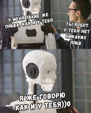 Robot meme about rights