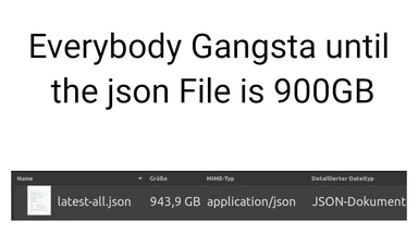Everybody Gangsta until the json File is 900GB