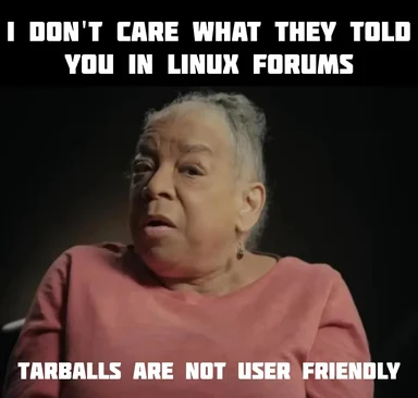 meme of woman looking skeptical with text about tarballs