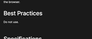 Best Practices Do not use