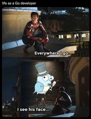 Spiderman meme about Go programming language