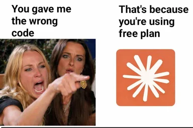 Two women reacting to incorrect code with a Starburst logo