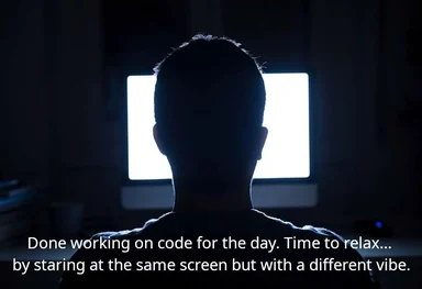 programmer relaxing by watching screen