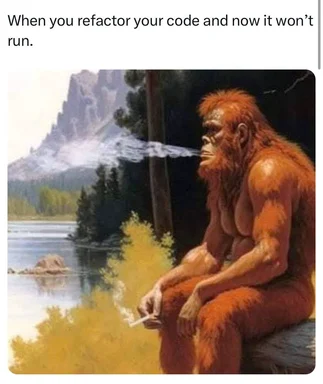 bigfoot sitting by a lake smoking a cigarette