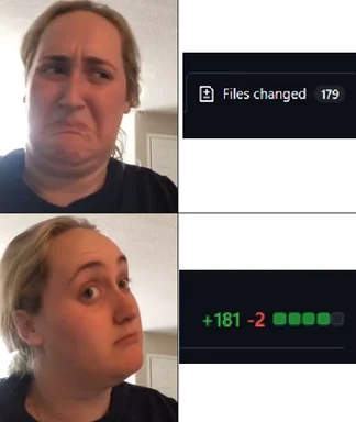 Disbelieving reaction to large code changes