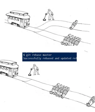 git rebase master successfully rebased and updated reference trolley problem