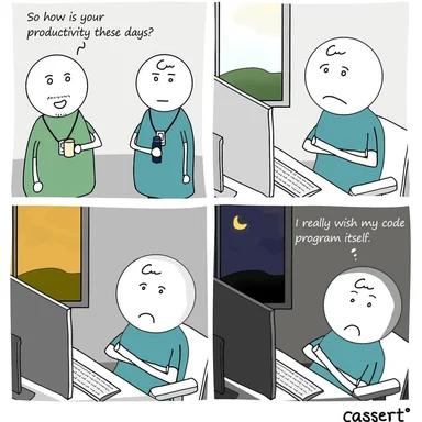 cartoon developer frustrated with productivity