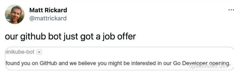 github bot job offer