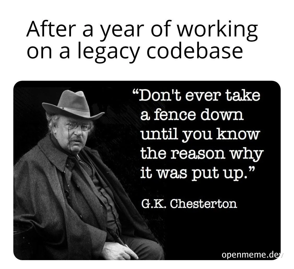 GK Chesterton quote on legacy code