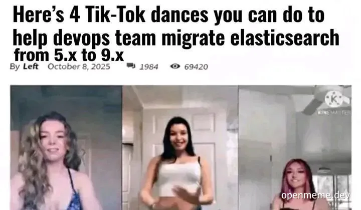 TikTok dances for devops team to migrate elasticsearch