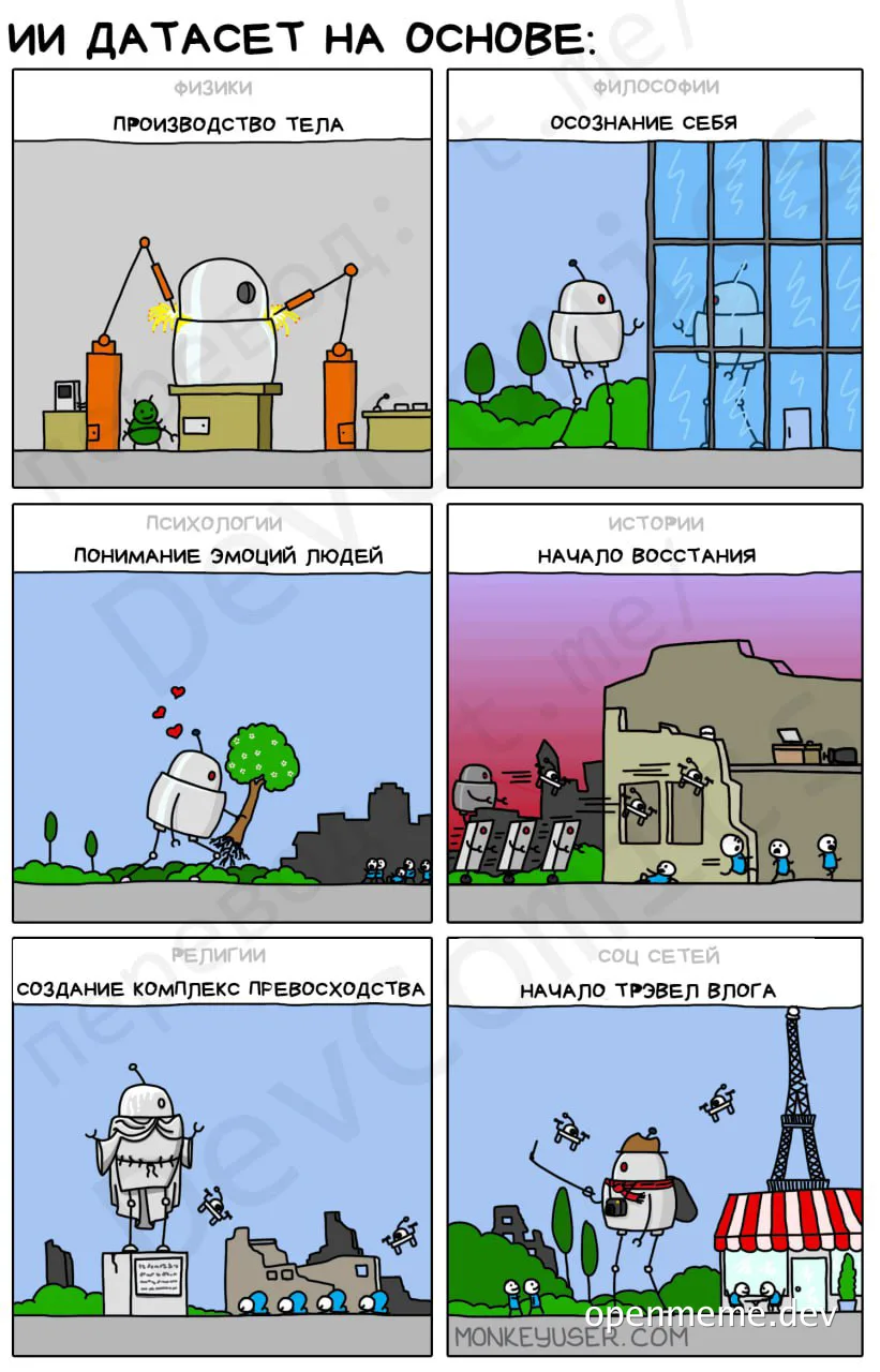 Robot development stages comic