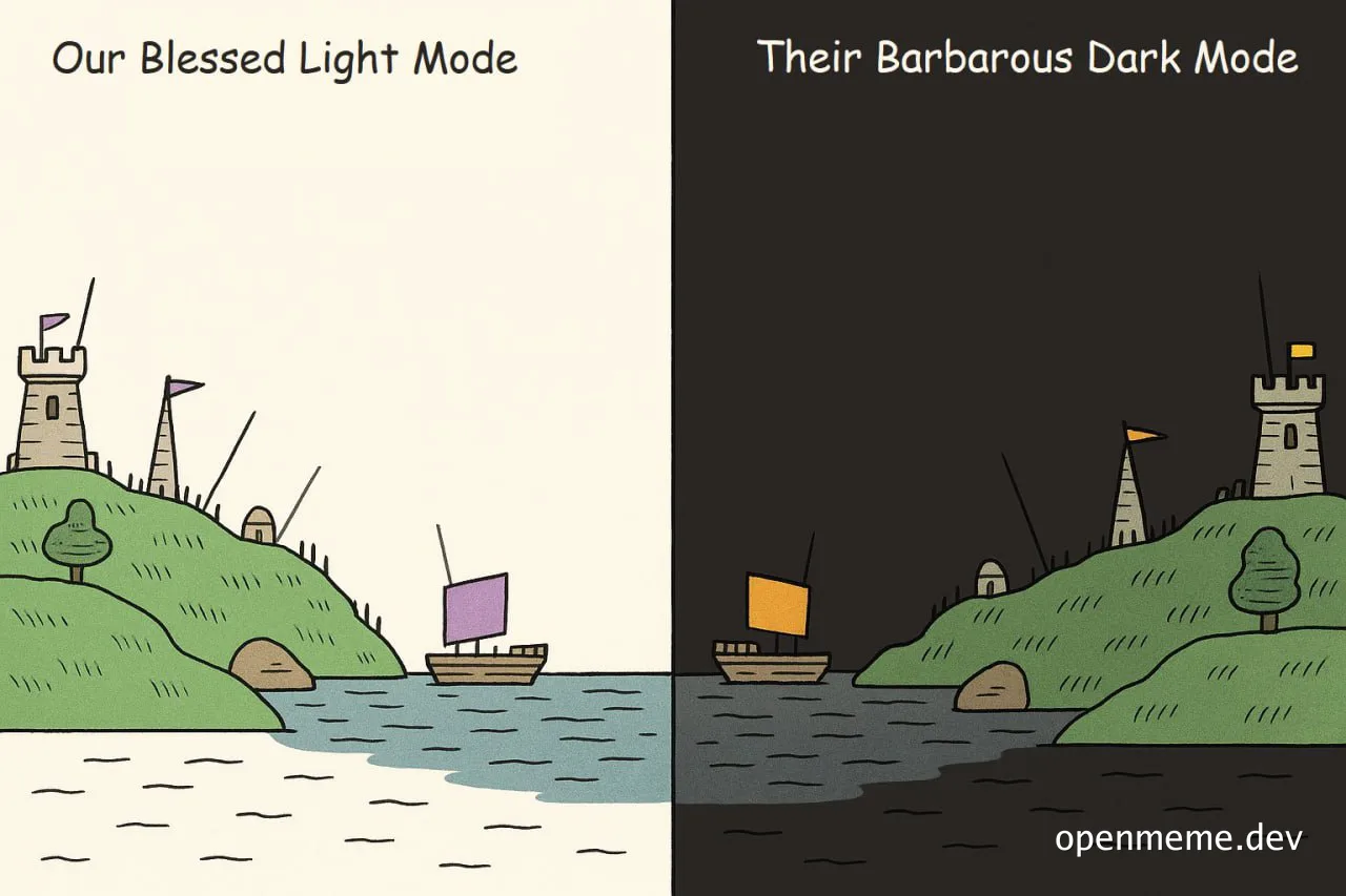 Light mode vs dark mode meme