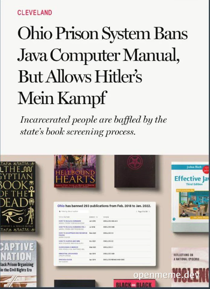 Ohio Prison System Bans Java Computer Manual, But Allows Hitler's Mein Kampf