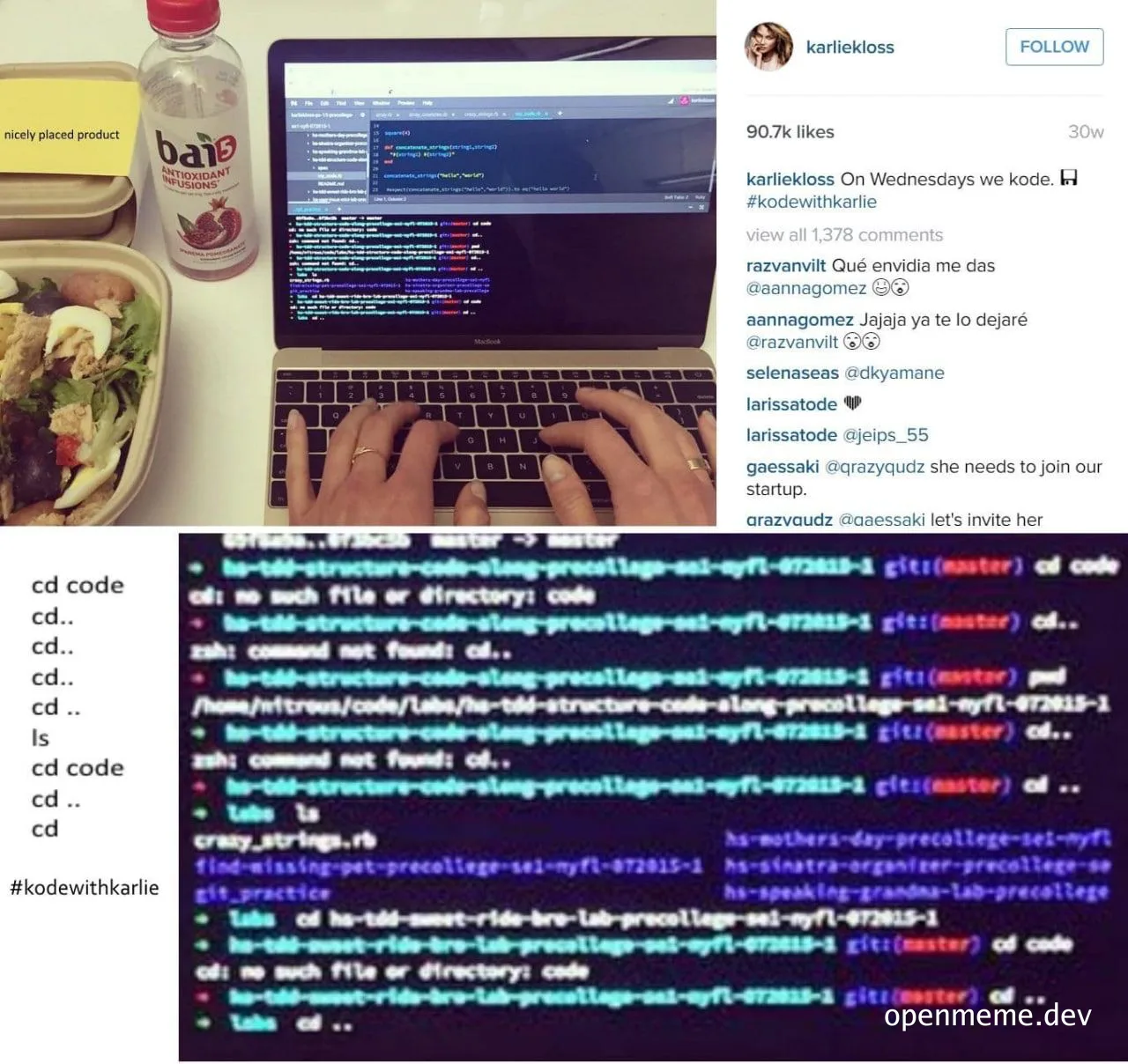 Karlie Kloss coding meme