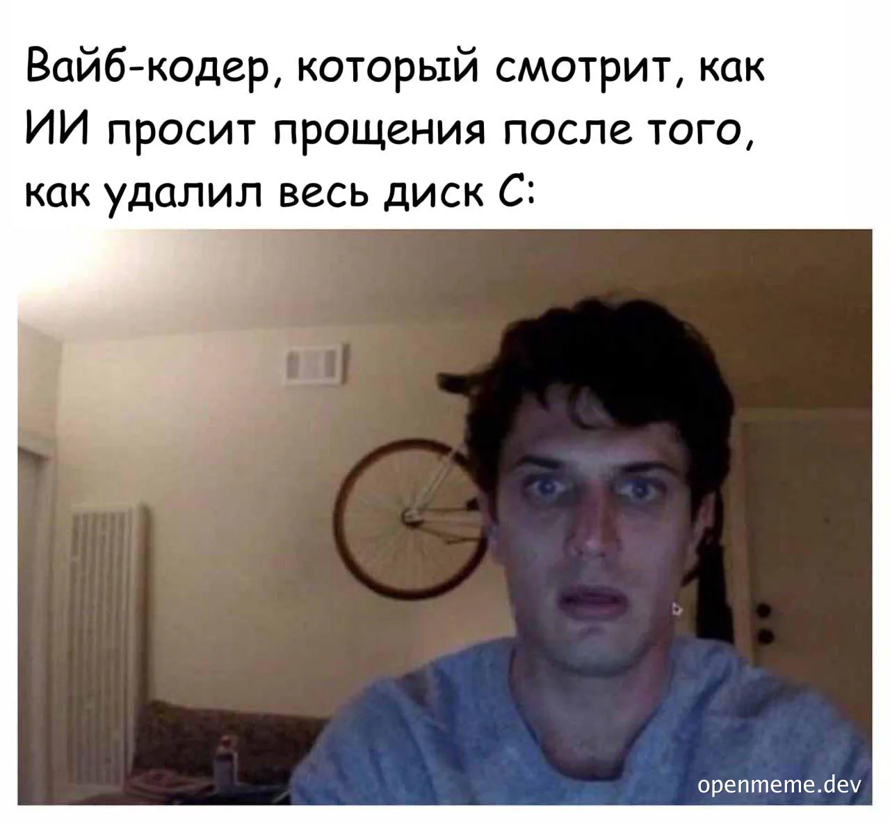 Vibe coder looking at AI asking for forgiveness after deleting entire C drive