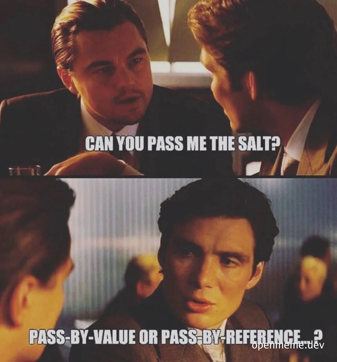 meme about pass by value or reference