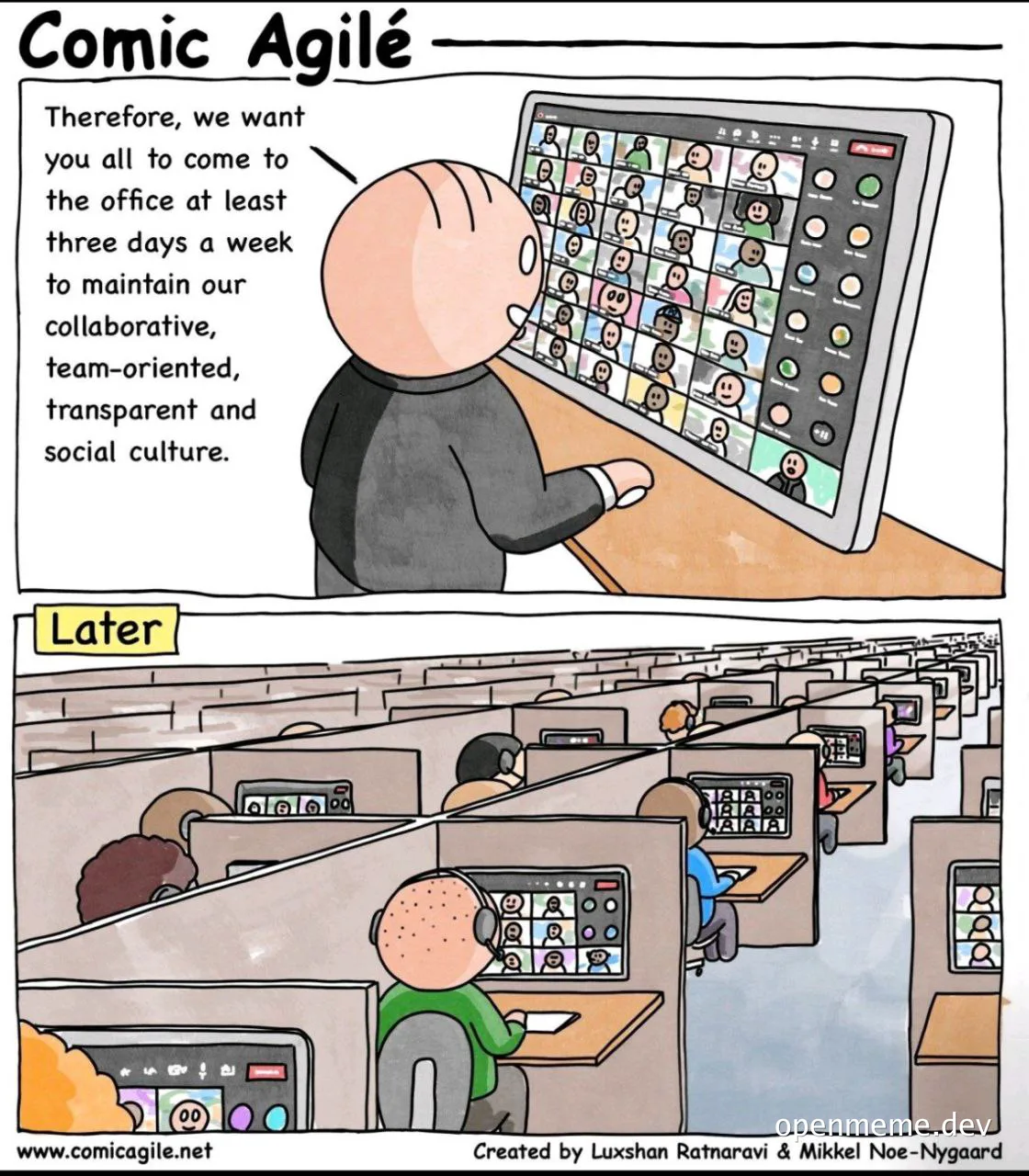 Comic Agile office meme about remote work