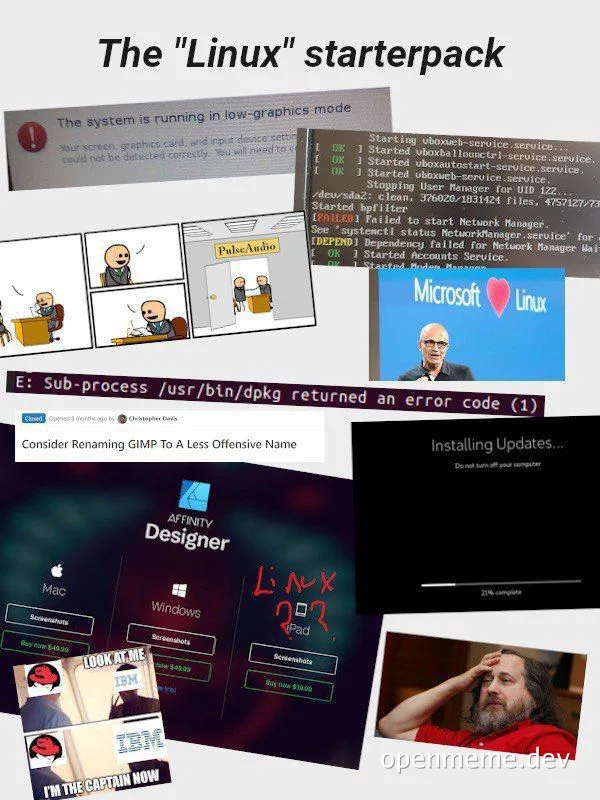 The 'Linux' starterpack meme