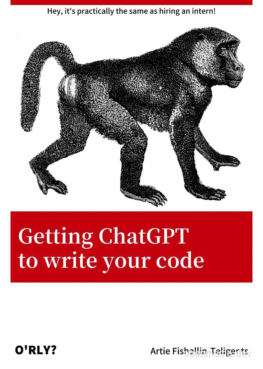 monkey writing code with ChatGPT