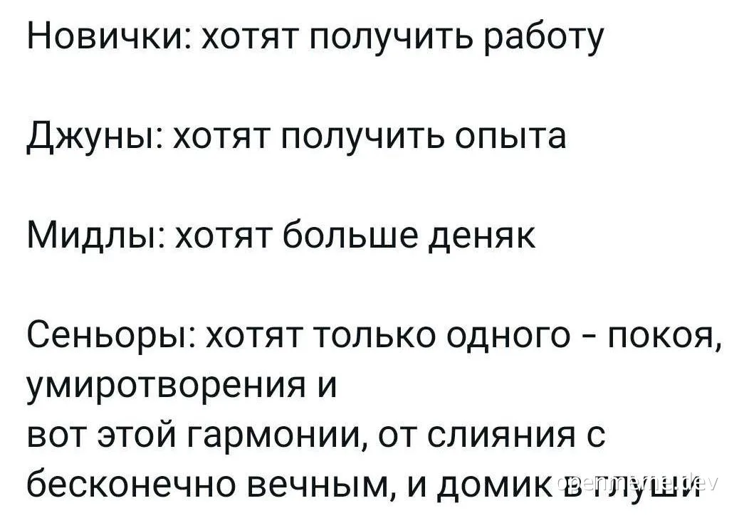 russian meme about developer career stages