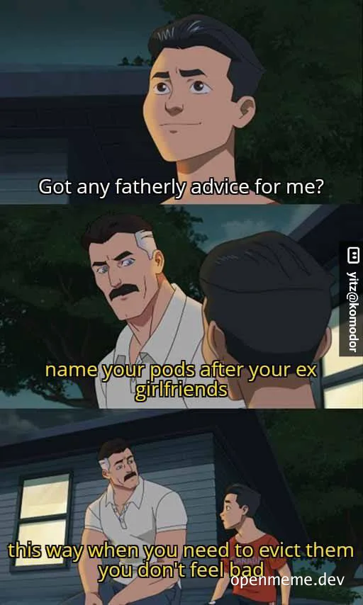 a meme about naming pods after ex-girlfriends