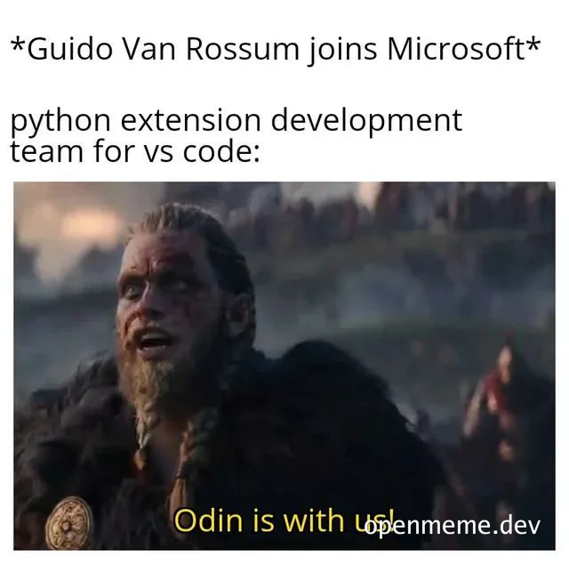 Guido Van Rossum joins Microsoft python extension development team for vs code meme