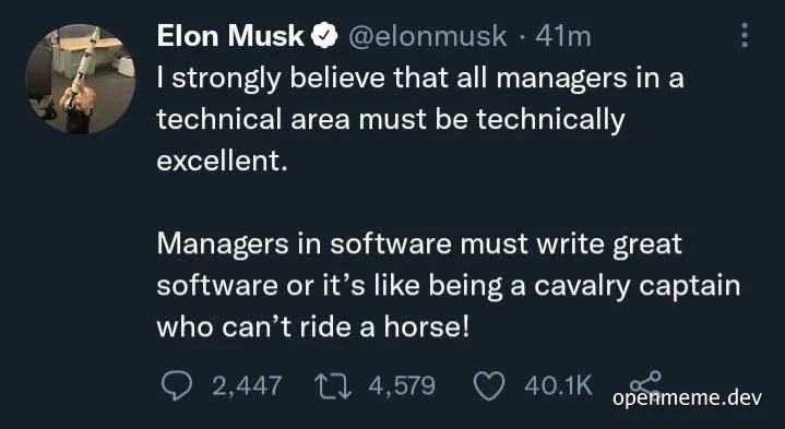 Elon Musk on technical managers