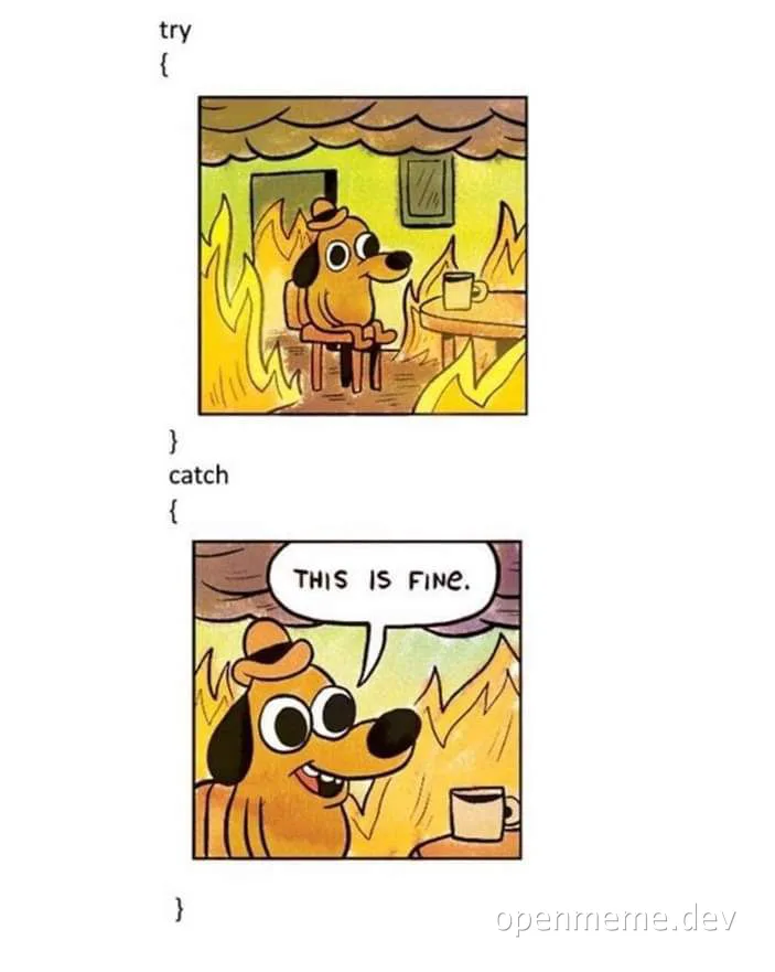 dog in burning house saying 'this is fine'
