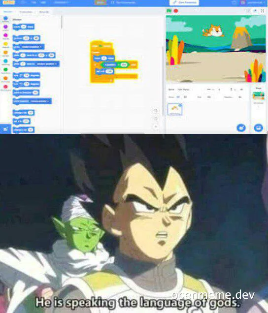 Dragon Ball Z character reacts to coding