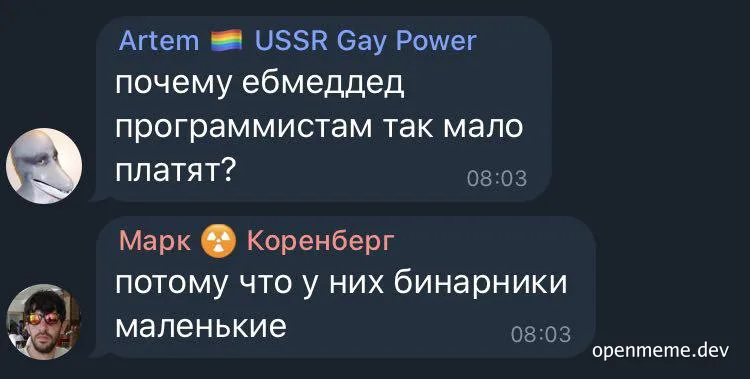 russian chat conversation about programmer salary
