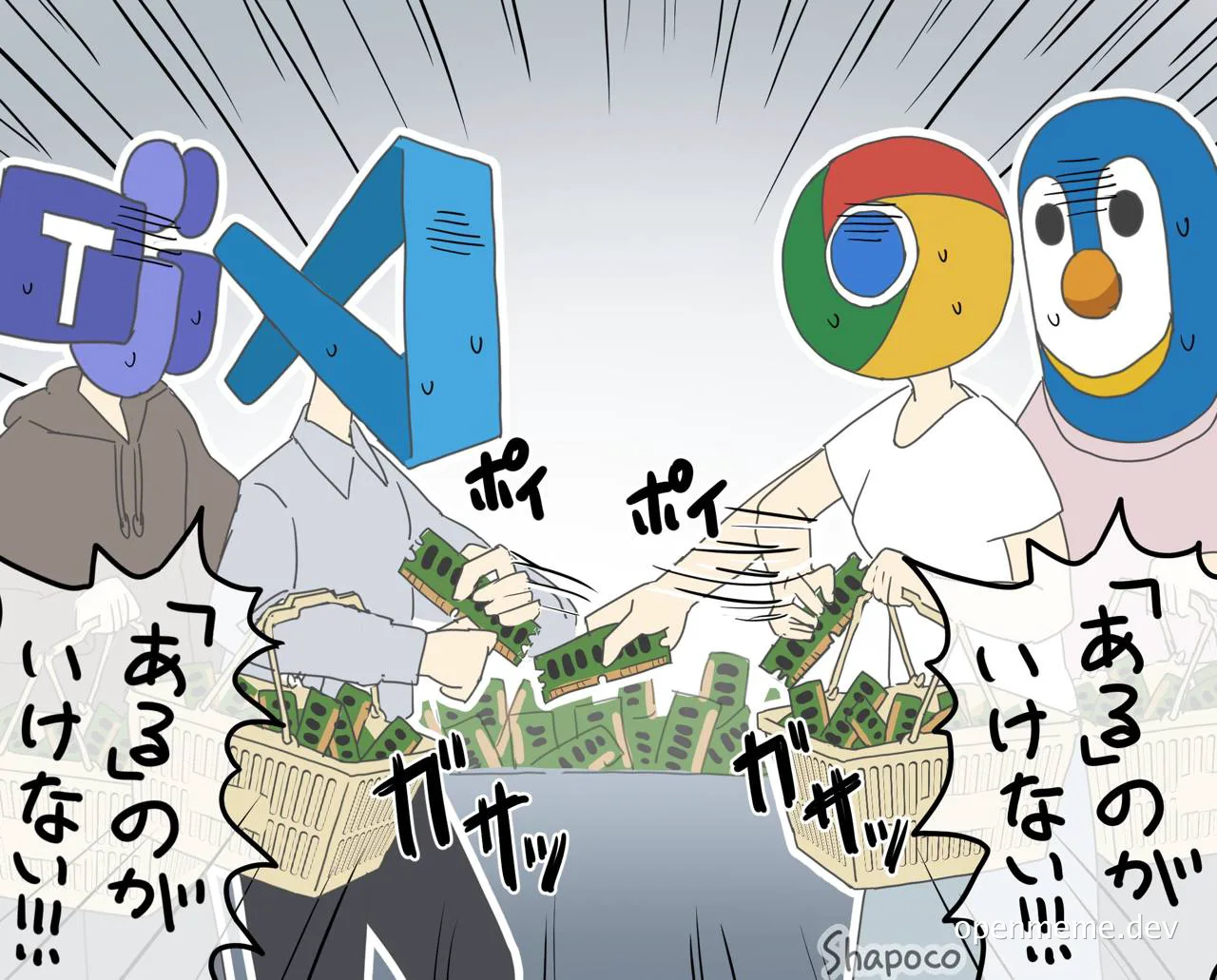 Cartoon characters representing TikTok, Pinterest, Google Chrome, and Doraemon exchanging money