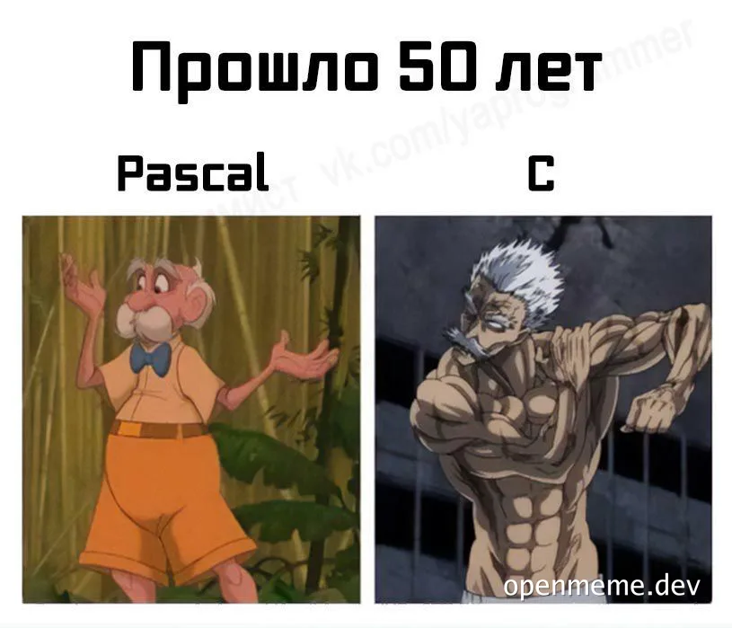 Pascal and C programming languages 50 years apart