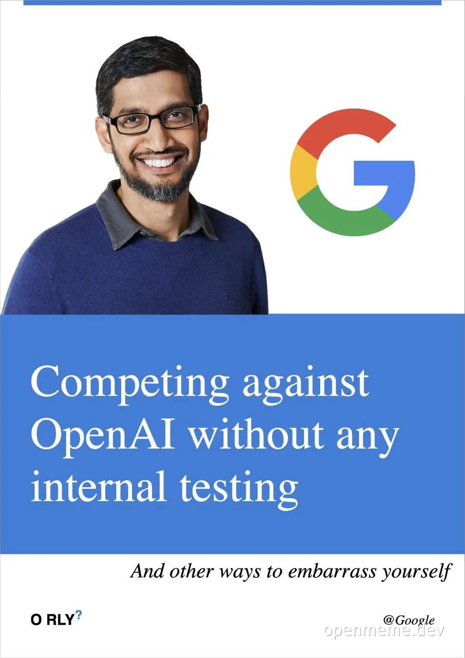 Google employee meme about competing with OpenAI