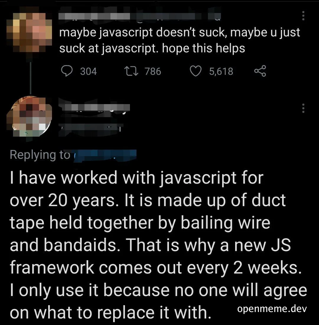 javascript developer frustration meme