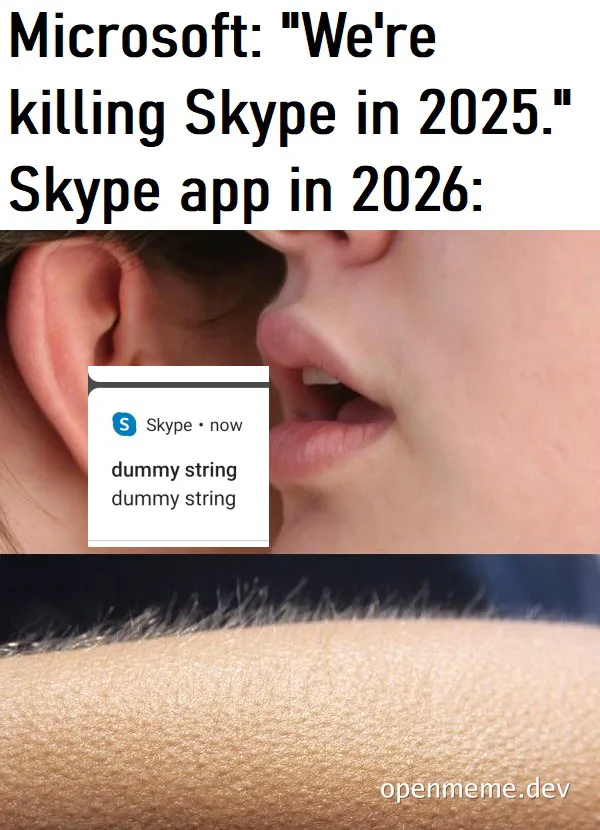 Microsoft killing Skype meme