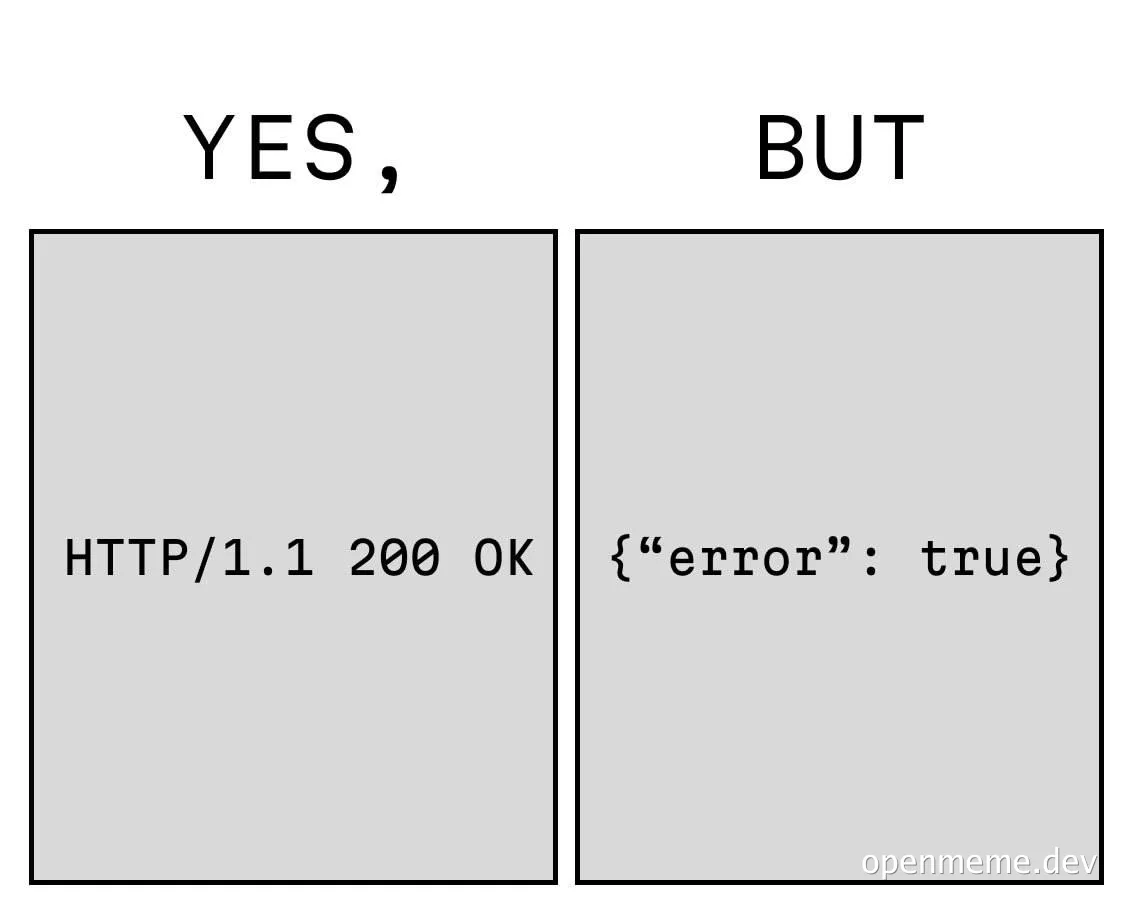 yes but http 200 ok error true