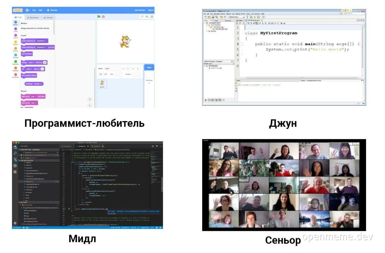 programmer levels meme