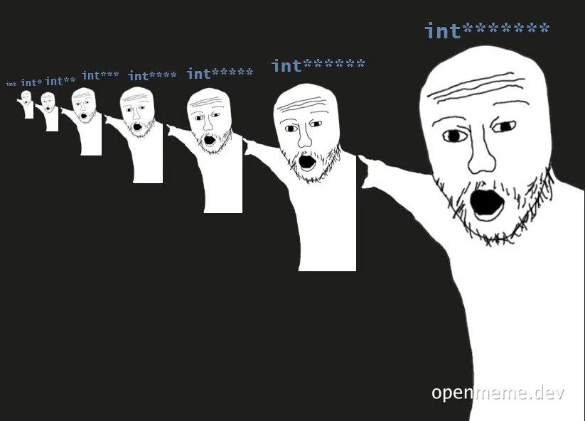 Distraught developer with increasing pointer complexity