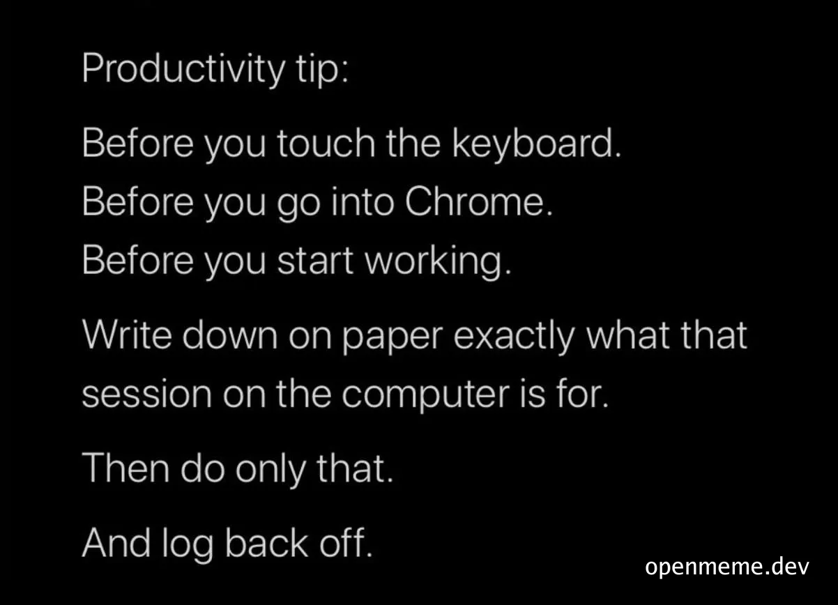 productivity tip to stay focused while working on computer