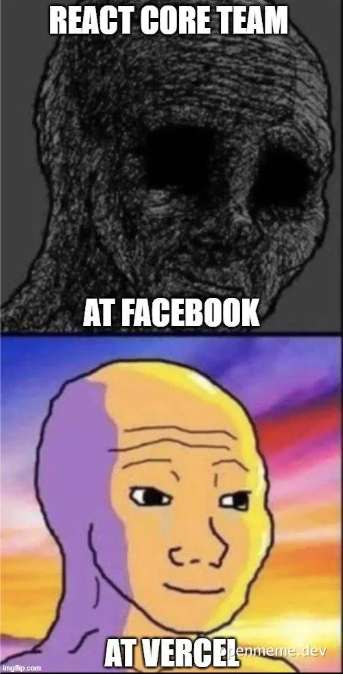 React core team contrast at Facebook and Vercel
