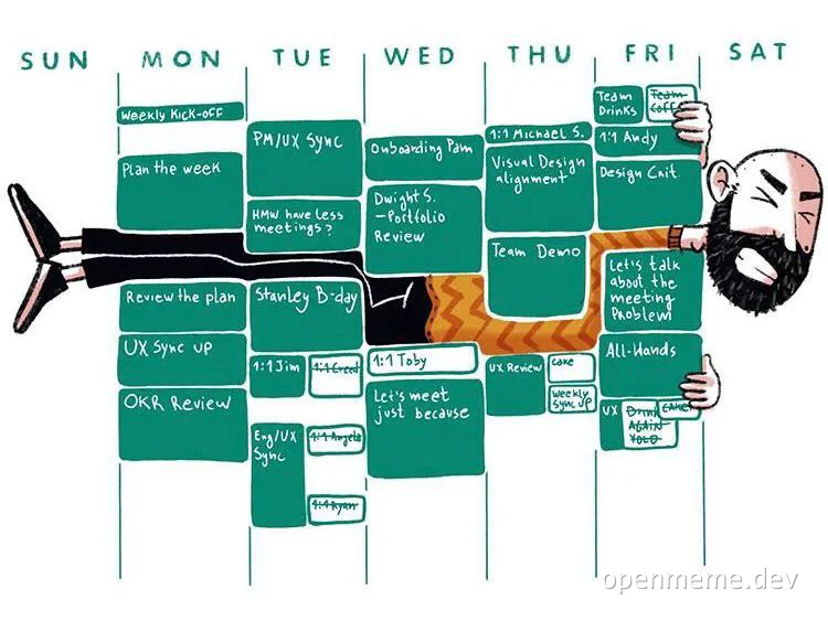 overwhelmed developer with busy schedule