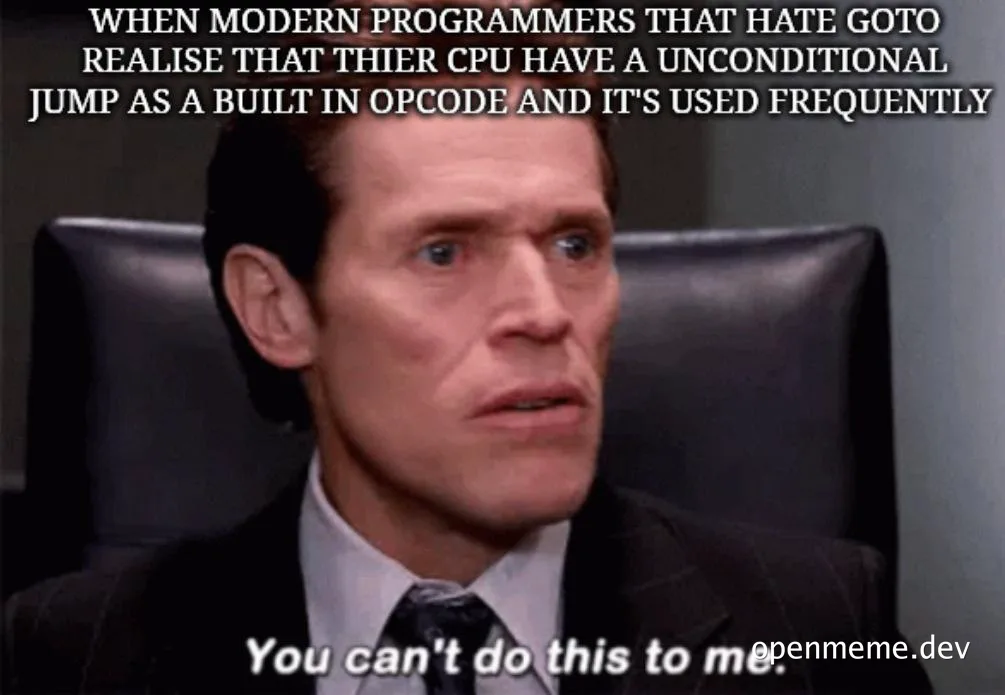programmer reaction to CPU opcode