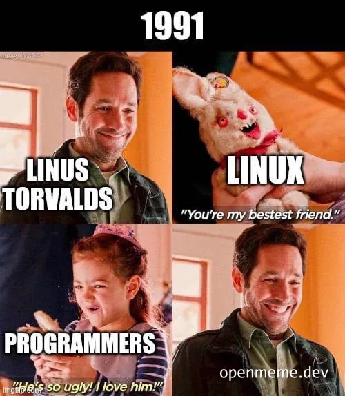Linus Torvalds and Linux meme