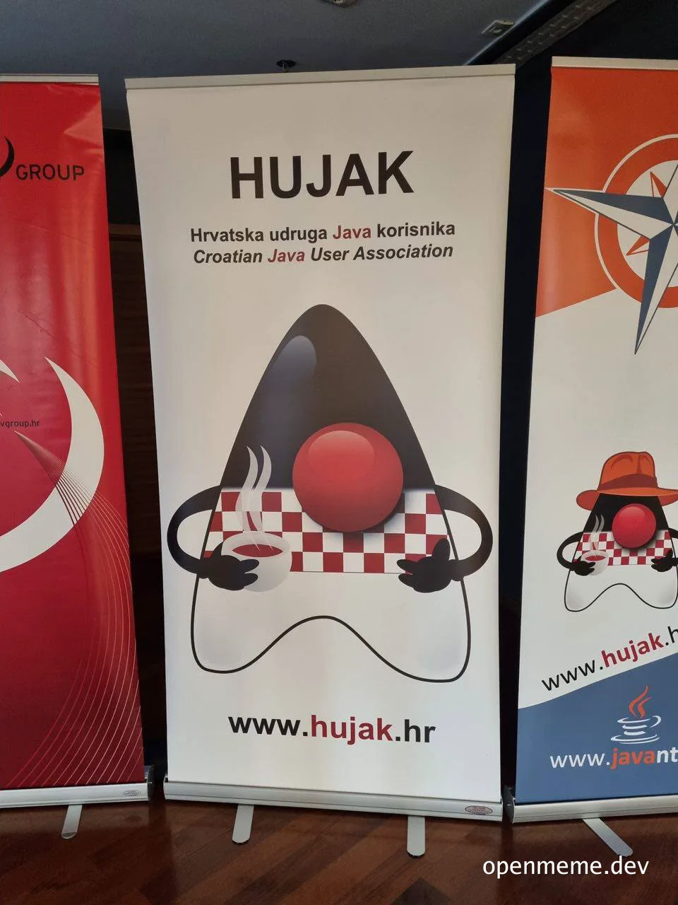 Croatian Java User Association HUJAK banner with a duck wearing a hat