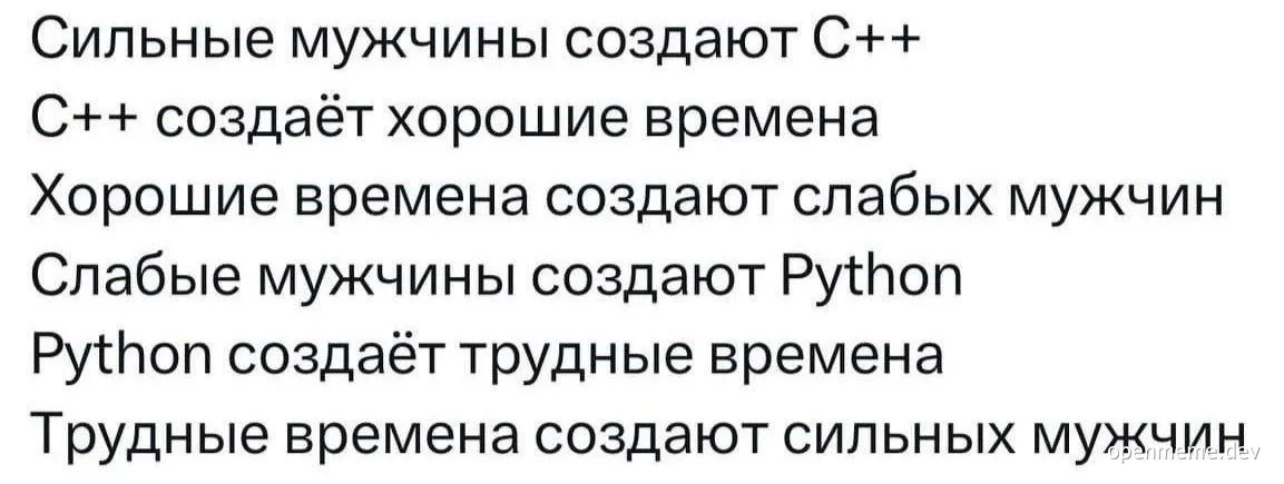 russian programming meme about strong men and programming languages