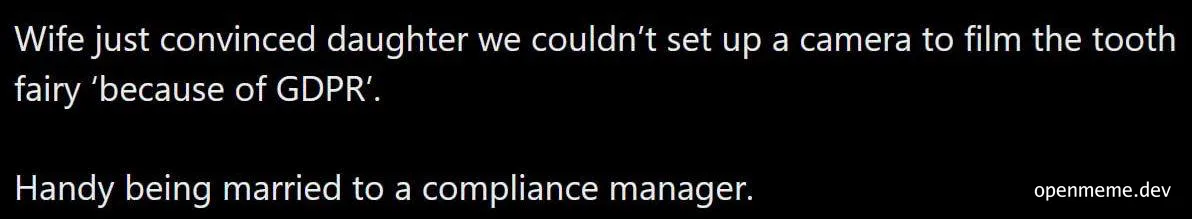 GDPR tooth fairy camera refusal