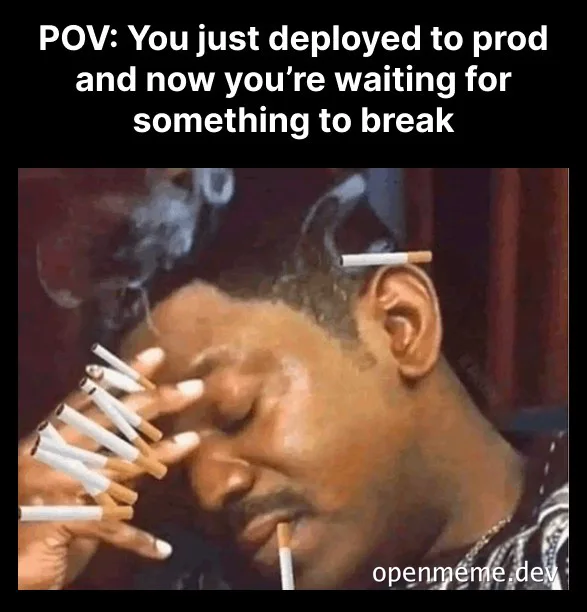 Man with multiple cigarettes smoking, stressed about deployment