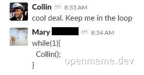 Collin and Mary conversation screenshot